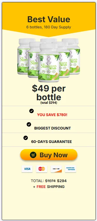 Slimjaro 6 bottle price 